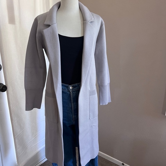Gray Long Blazer Jacket - Picture 1 of 4